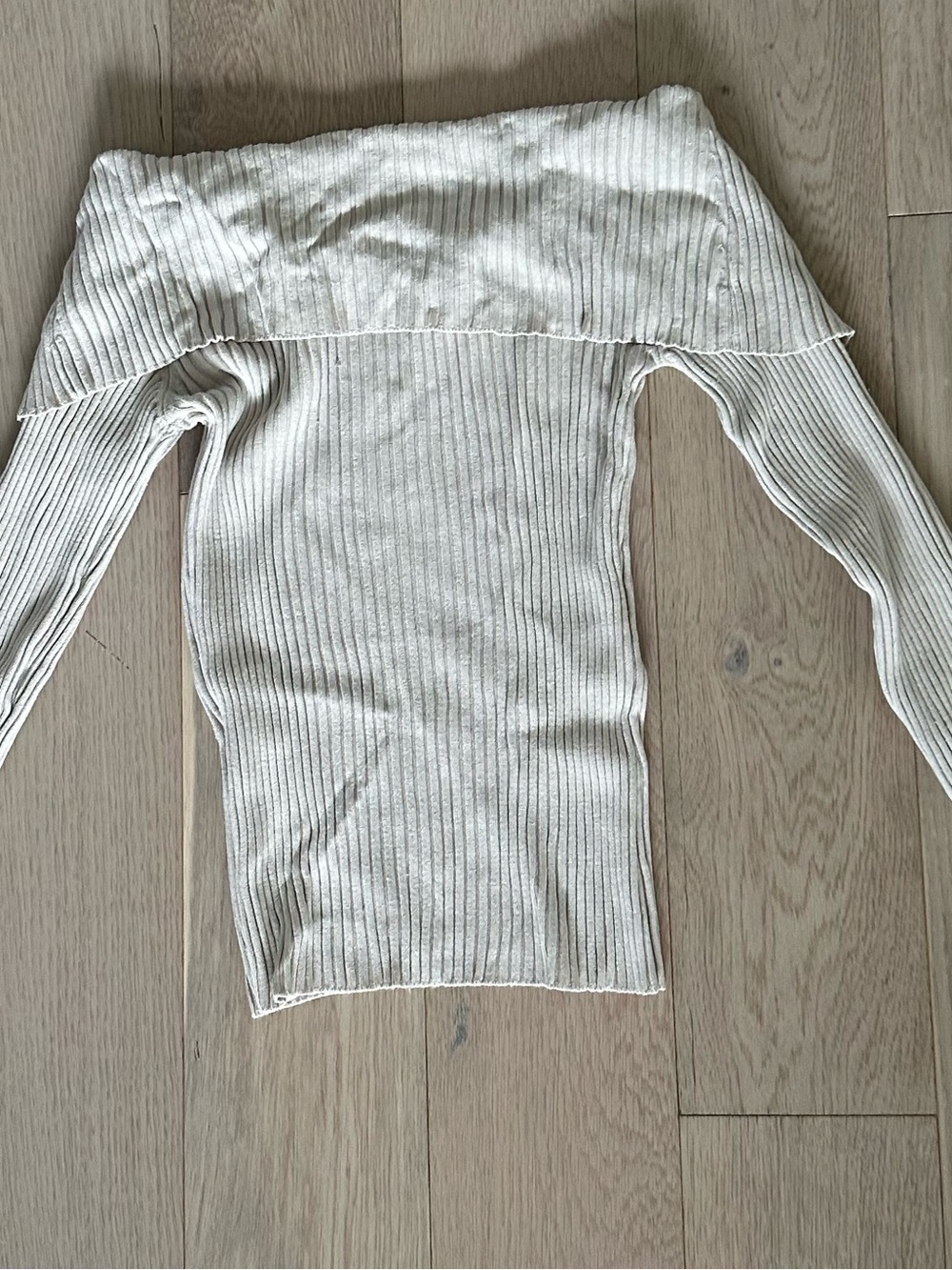 Dynamite Ribbed Off-the-Shoulder Sweater - Cream - Picture 3 of 3